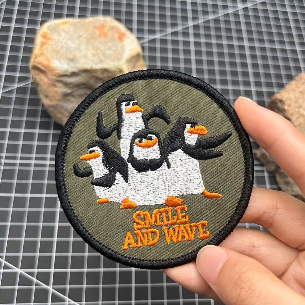 TEMU Penguin Tactical Style Embroidered Badge| Mixed Colors, With, Knitted, Used Decorating Jackets And Backpacks
