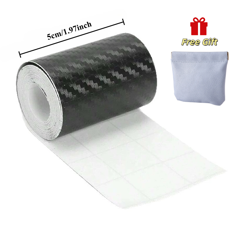 TEMU 1 Roll Of Carbon Tape, Free Portable Storage Bag | Anti-scratch Bumper And Sill Protector, Black, Fashionable Car Accessory, Interior, Durable