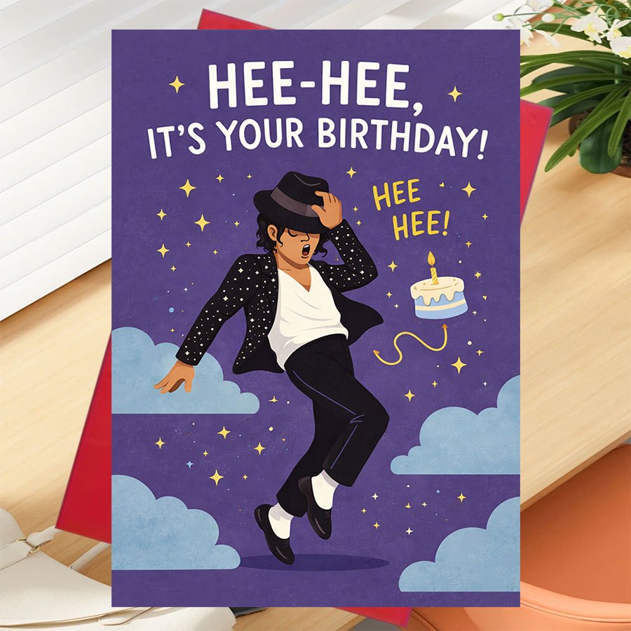 Image of 1 Greeting Card Along With 1 Envelope, Designed For Fans To Present To Enthusiasts On Their Birthdays, Showcasing A Dancing Illustration