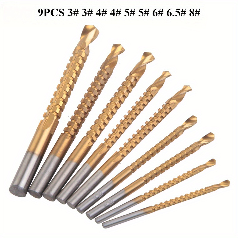 9pcs Coated Hss Sawtooth Drill Bits - 3-in-1 For Drilling/cutting/grooving, Sawtooth Design For Metal/wood/plastic