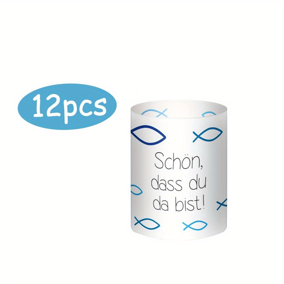 Image of 12pcs Lantern Table Decorations, Green Eucalyptus Pattern, For Party Christening Anniversary Decorative Lampshade For Party Gathering Decoration Tea Lights Or Candles