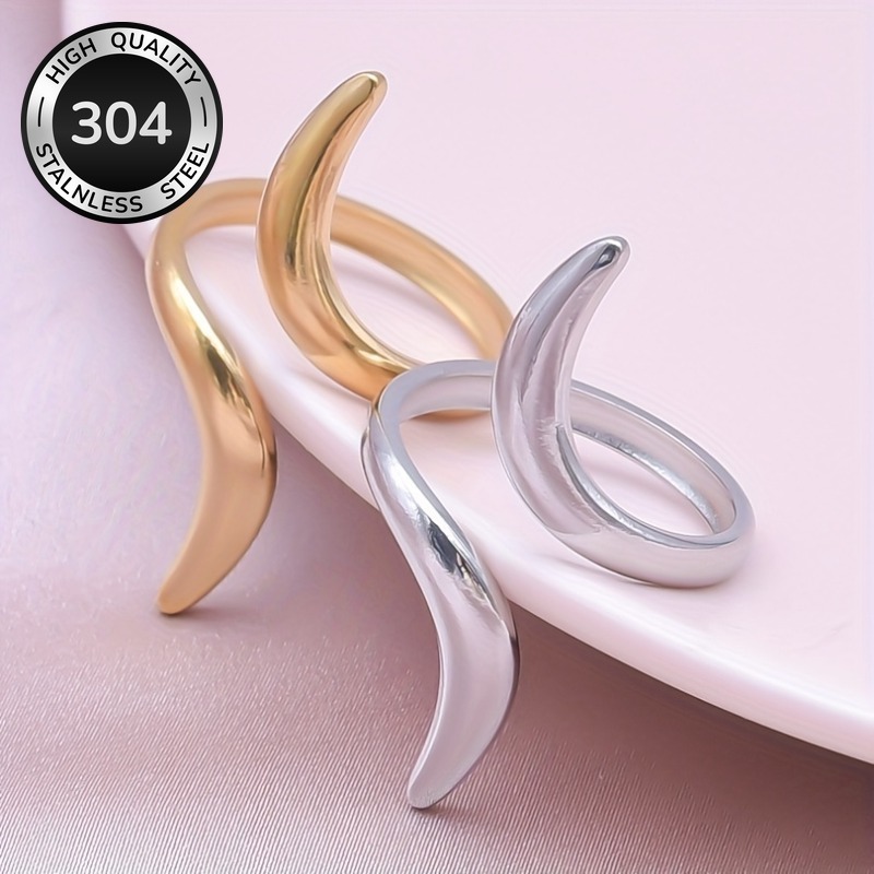 304 Stainless Steel Adjustable Open Ring for Women and Men