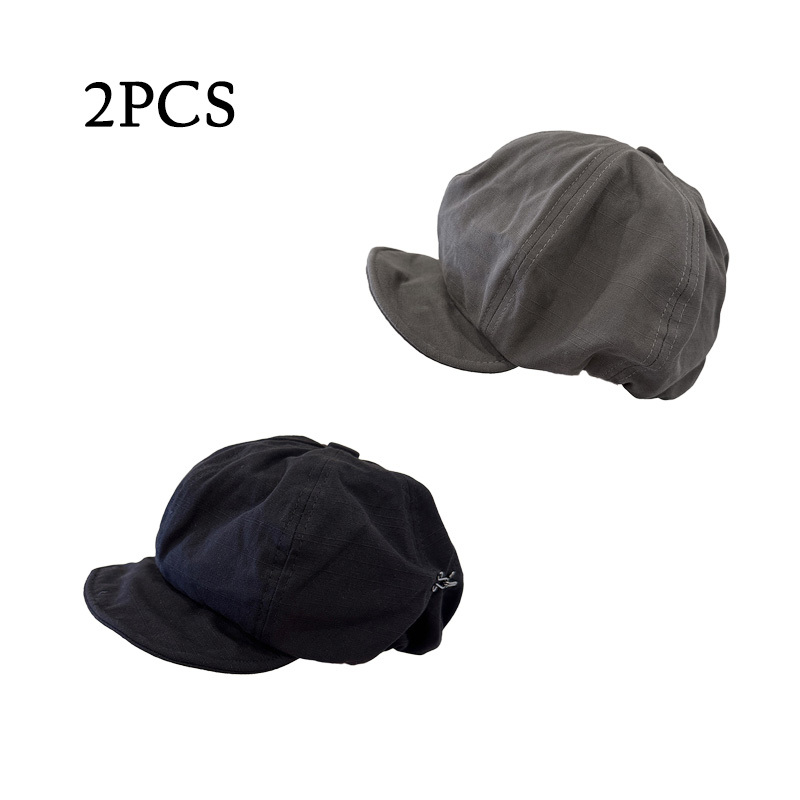 2pcs Japanese Art Retro Newsboy Painter Hats Set