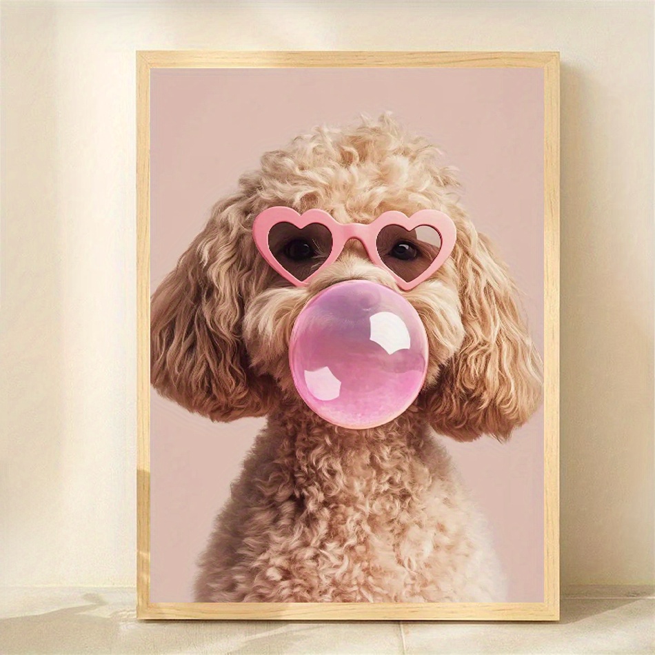 TEMU 2D Plat, 2D Plat, 1 stuk, Zonder Frame, 12X16 Inches, Cadeau voor Hondenliefhebbers, Goldendoodle Cadeau, Honden Muurkunst, Goldendoodle Moeder,