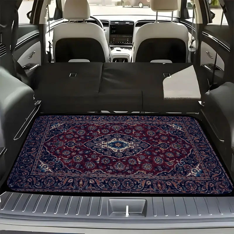 TEMU Persian Vintage Print Car Trunk Mat, Luggage Mat, Outdoor Placemats. Suitable For All Types Of Trucks And Suv Models. Ideal Gift, Car Interior