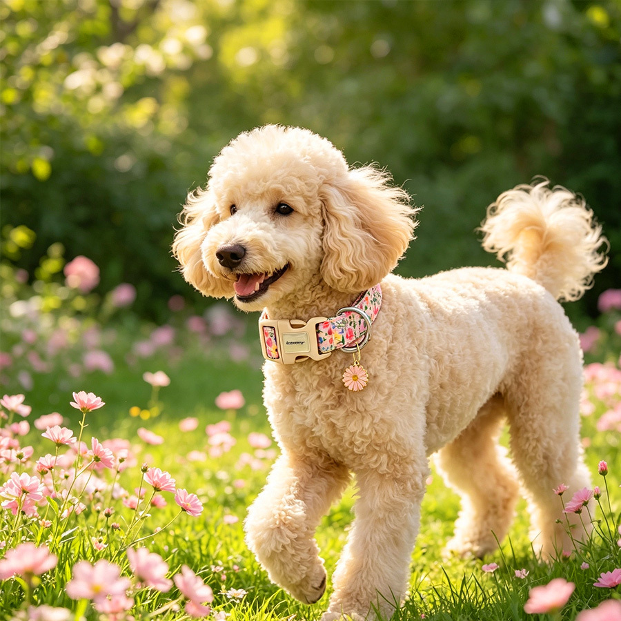 Fresh Floral Print Dog Collar for Spring Strolls