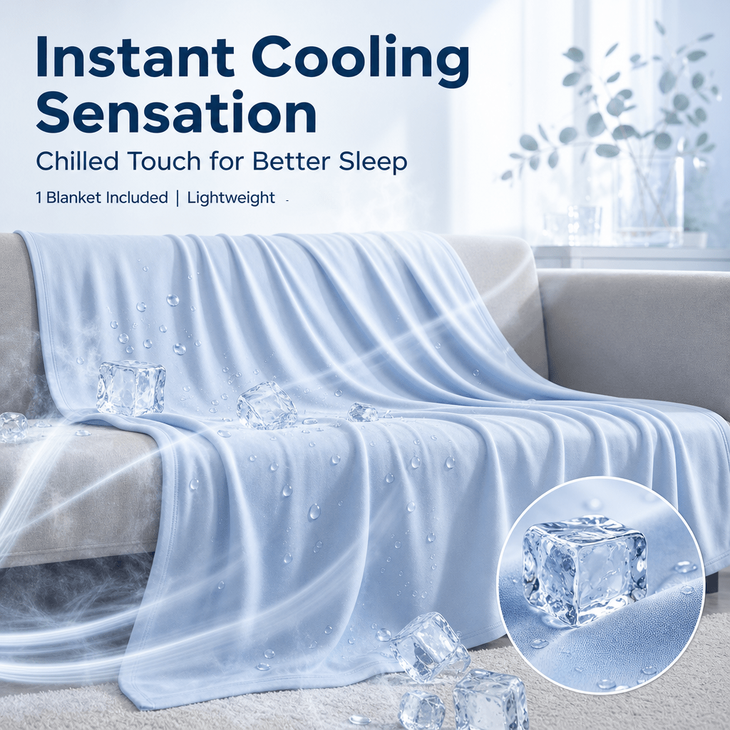 1pc Solid Color Cooling Blanket, Spandex Polyester Blend Air-conditioning Blanket, Throw Blanket, Night Sweat Relief For Hot Sleepers, Washable Summer Bedding