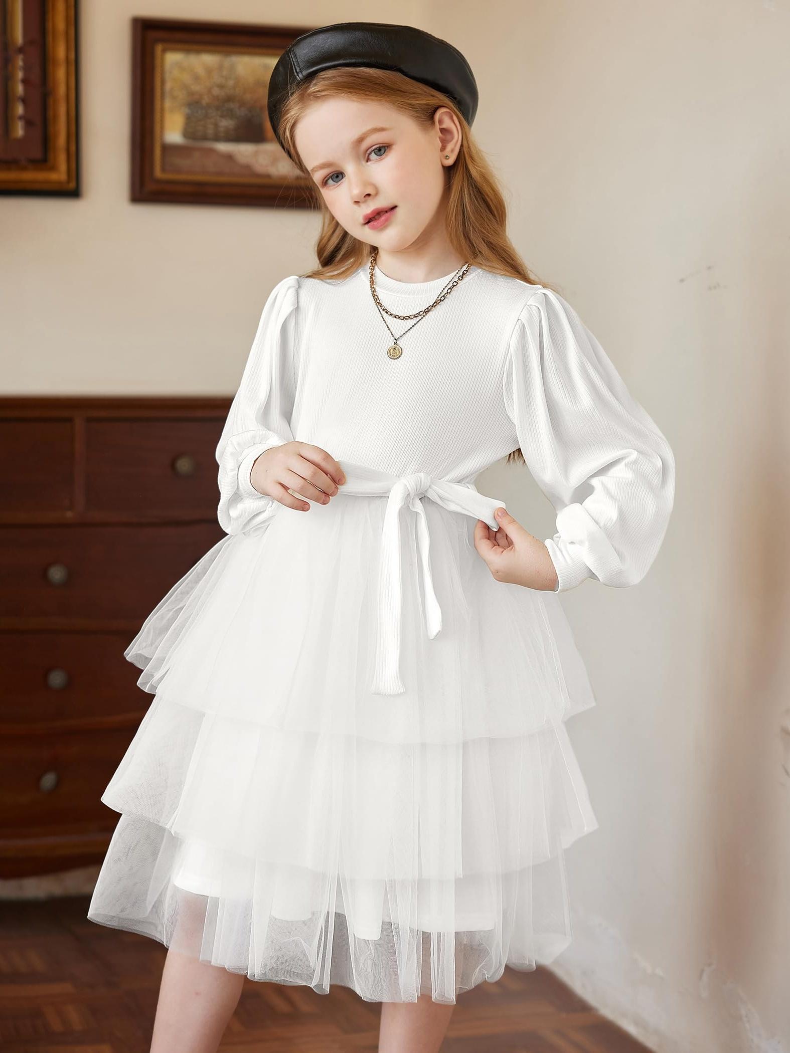 wedding dress long puff sleeve LW401