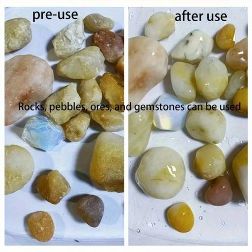 1 set 4 step rock tumbler polishing kit with and aluminum oxide grit gloss coarse medium grinding media and pre polish filler compatible with any rock polisher stone material