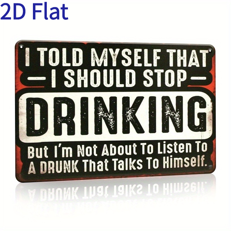 TEMU 2d Flat, 2d Rectangular Wooden Wall Sign, Funny Alcohol Themed Joke Slogan Decorative Hanging Plaque, Vintage Weathered Rust-style Wall Ornament