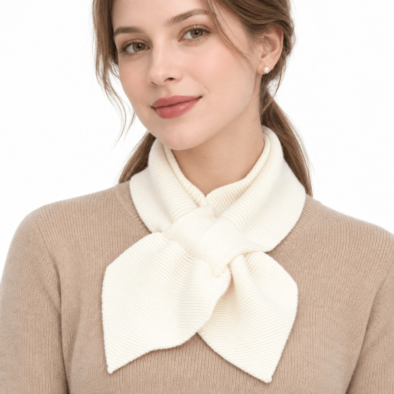 TEMU Women's Cross Scarf, Autumn Winter Easy Solid Color Triangle Neck Scarf, Classic Pointed Corner Shape, Enhances Neckline, Versatile For Daily