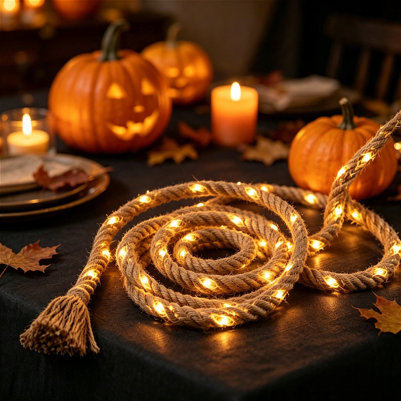 TEMU Ultra-long 300/200cm Retro Hemp Rope Led String Lights, Indoor Decorative String Lights, Hemp Rope Decorative String Lights, Led Battery Box