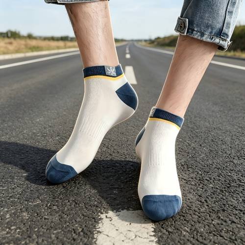lot de 10 (5 paires) de chaussettes de sport unisexes polyvalentes à la cheville avec feuille dérable pour /été pour homme, chaussettes courtes minimalistes et respirantes pour lautomne/hiver en extérieur, couleurs aléatoires, chaussettes courtes et tendance, chaussettes