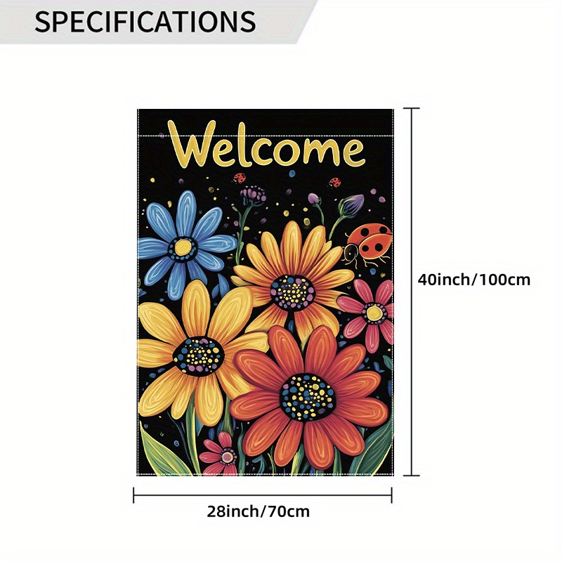 TEMU 1 pièce Drapeau décoratif printemps Fleur Papillon Oiseau Rouge (66) - Drapeau de jardin double face 28 x 40 pouces, décoration de cour,