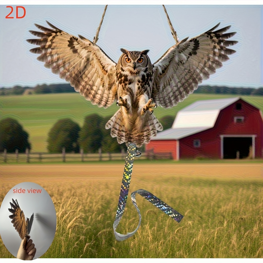 TEMU 2d Flat, 1pc Acrylic Bird Repeller - No Electricity Needed, Double-sided Plastic Bird Scarer For Garden/farm/terrace, Easy Hanging Design