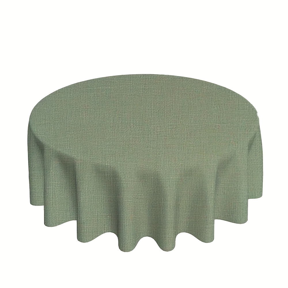 TEMU 1 stuks 2D Platte Print 59X59Inch/150X150Cm Tafelkleed, Rond Tafelkleed 52.4X52.4 Cm | Lichtgroen - Getextureerd Polyester, Enkelzijdige Print,
