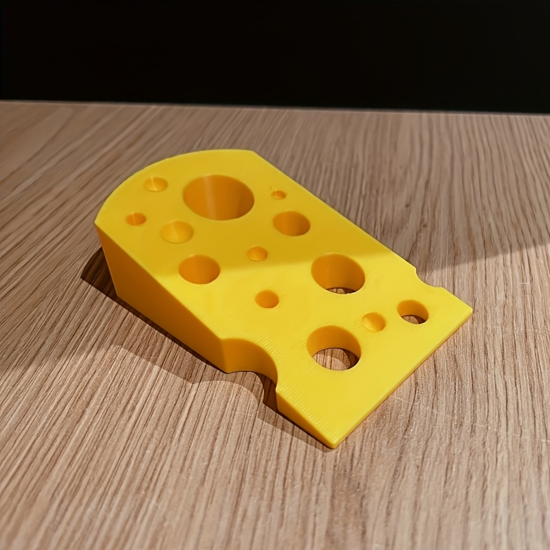 TEMU スイスチーズドアー - ヘビーデューティプラスチック - イエロードアウェッジ、かわいいチーズ形状 - ドア下安全バンパー、部屋・寝室・メインドアに最適 - ネジ不要/簡単取り付け