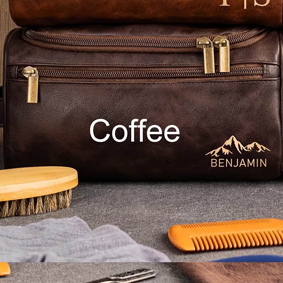 TEMU Personalized Men's Toiletry Bag, Lightweight Zippered Style, Durable Material, Groomsman Anniversary Christmas Gift, Bathroom Essential