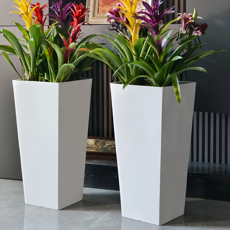 2pcs set   planters large plastic flower pots v shaped tall planters suitable for indoor patio ideal for garden decoration   plants     for outdoor and indoor decor during christmas