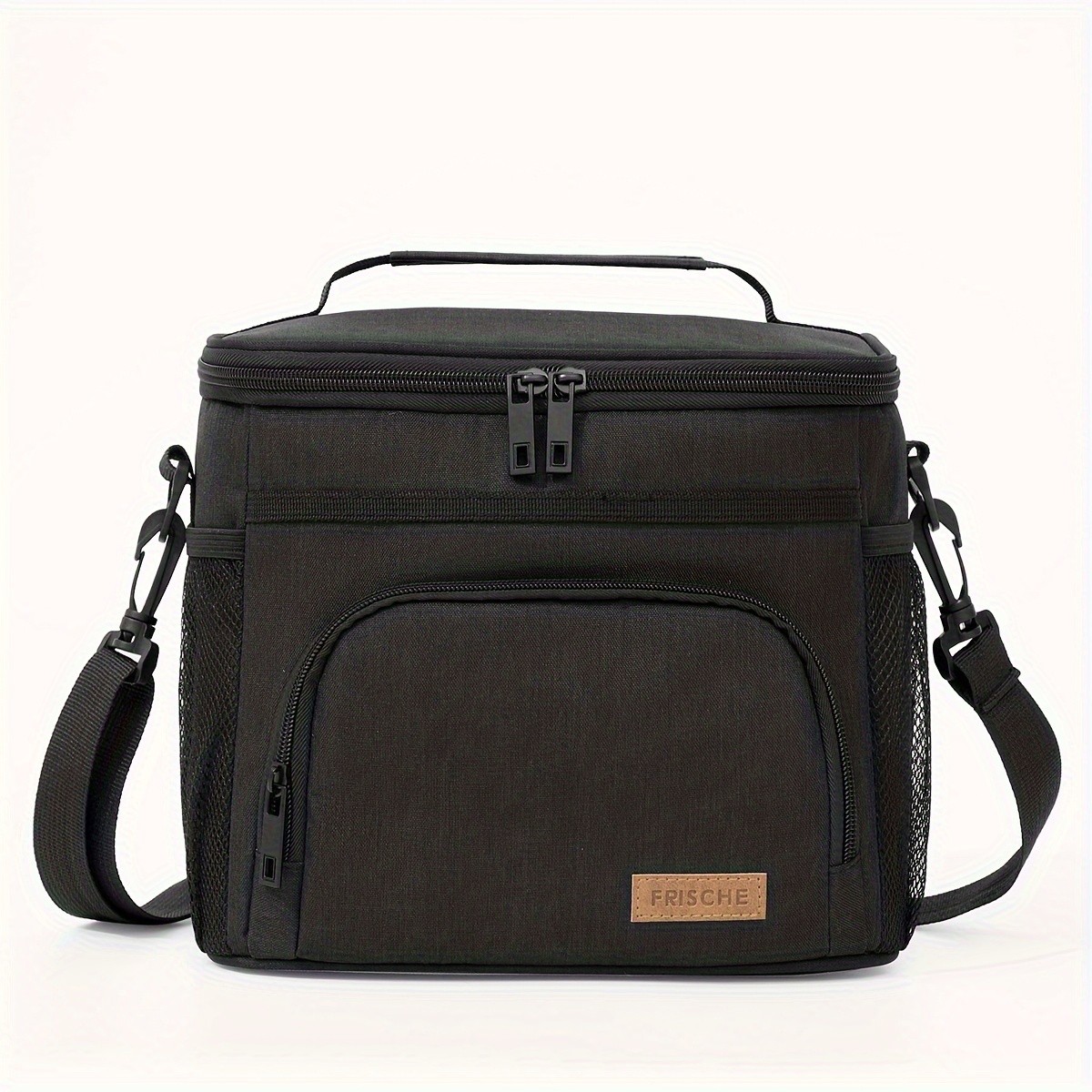 TEMU Large Capacity Insulated Lunch Bag, Lunch Box For , Reusable Cooler Bag With Sturdy Zipper & Adjustable Shoulder Strap, Multifunctional Durable