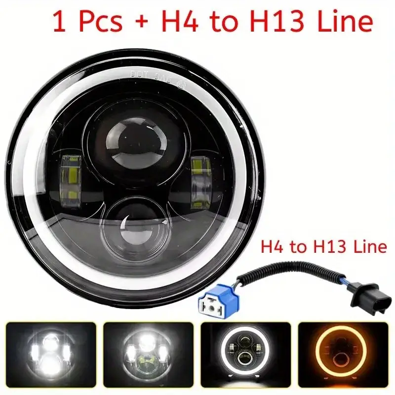 7-Inch LED Projector Headlight With DRL – Fits Harley, Honda, Yamaha – Universal