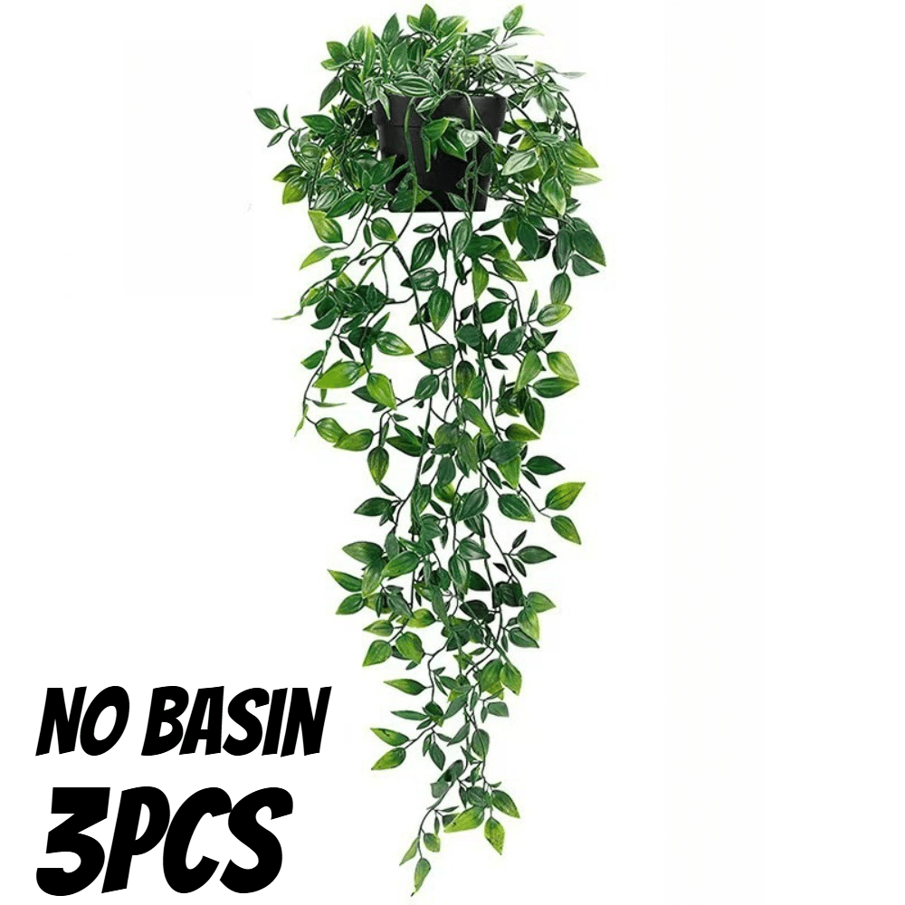 TEMU 3pcs Artificial Hanging Plants, Excluding Flowerpots, Suitable For Wall Decoration. Are Without Flowerpots, Used For Home Decoration Of Shelves,