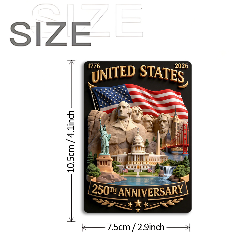 TEMU 1 pz, 2D Piatto, da Frigo Punto di Riferimento 250簞 Anniversario USA, a Tema Commemorativo, Decorazione Commemorativa della , Decorazione per la