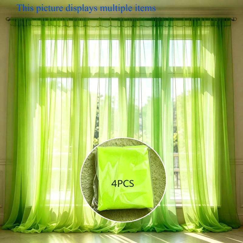 TEMU 4pcs Set, Decorative Sheer Tulle Curtains For Party Ambiance Backdrop, Easy Rod , Light-filtering Sheer Drapes For Soft Furnishings, Romantic