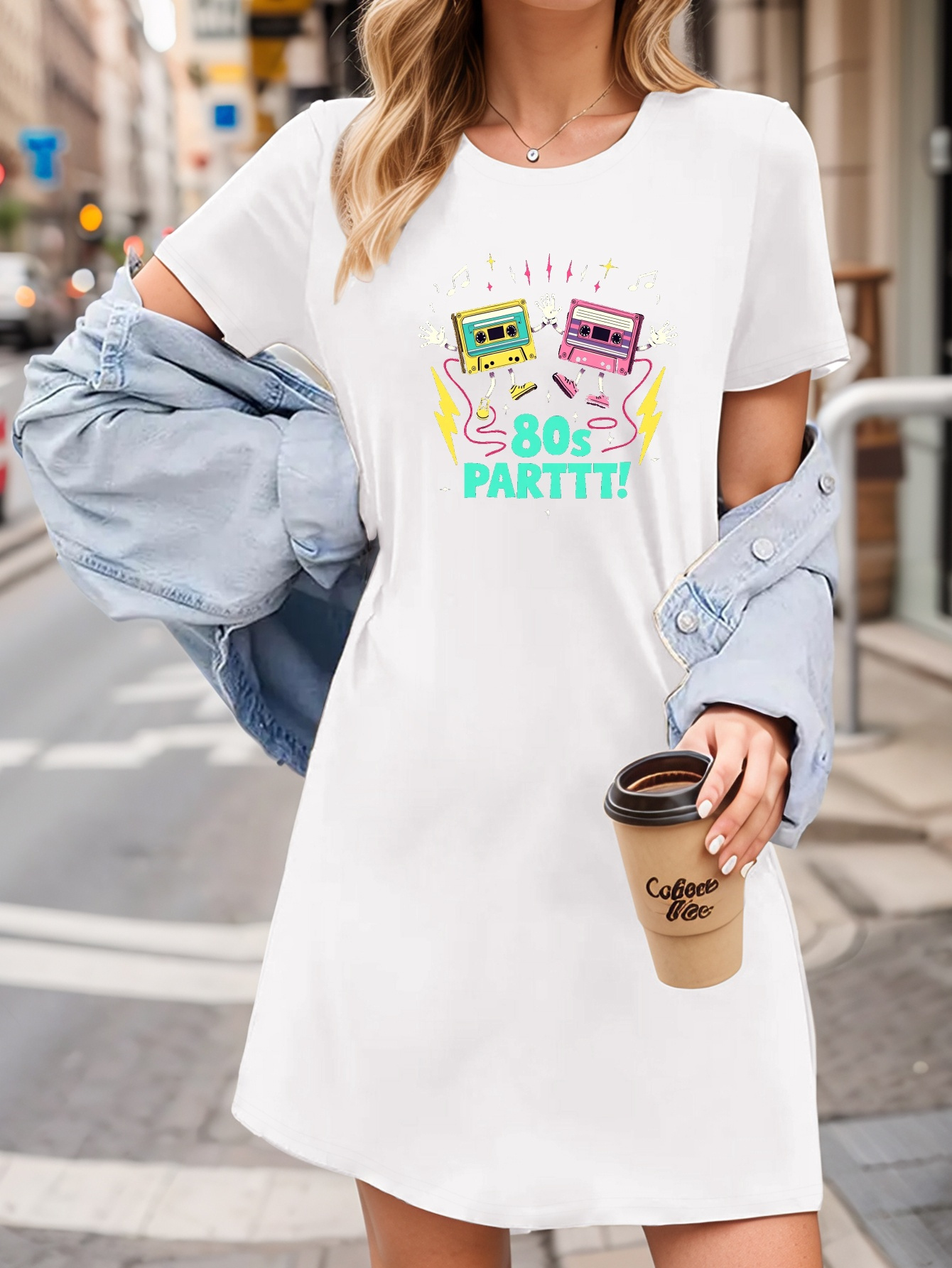 Dress 80's T Shirt Fashion Outfit Ideas Oversized Tshirt