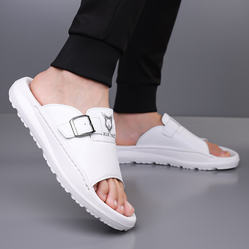 new 2024 spring summer casual slip on sandals soft sole trendy   for men high quality durable breathable   lightweight home slippers comfortable non slip thick soled outdoor indoor use fashionable open toe flip flops for     relaxation   or home   1 pair of eva slides 1   bag Product details 2