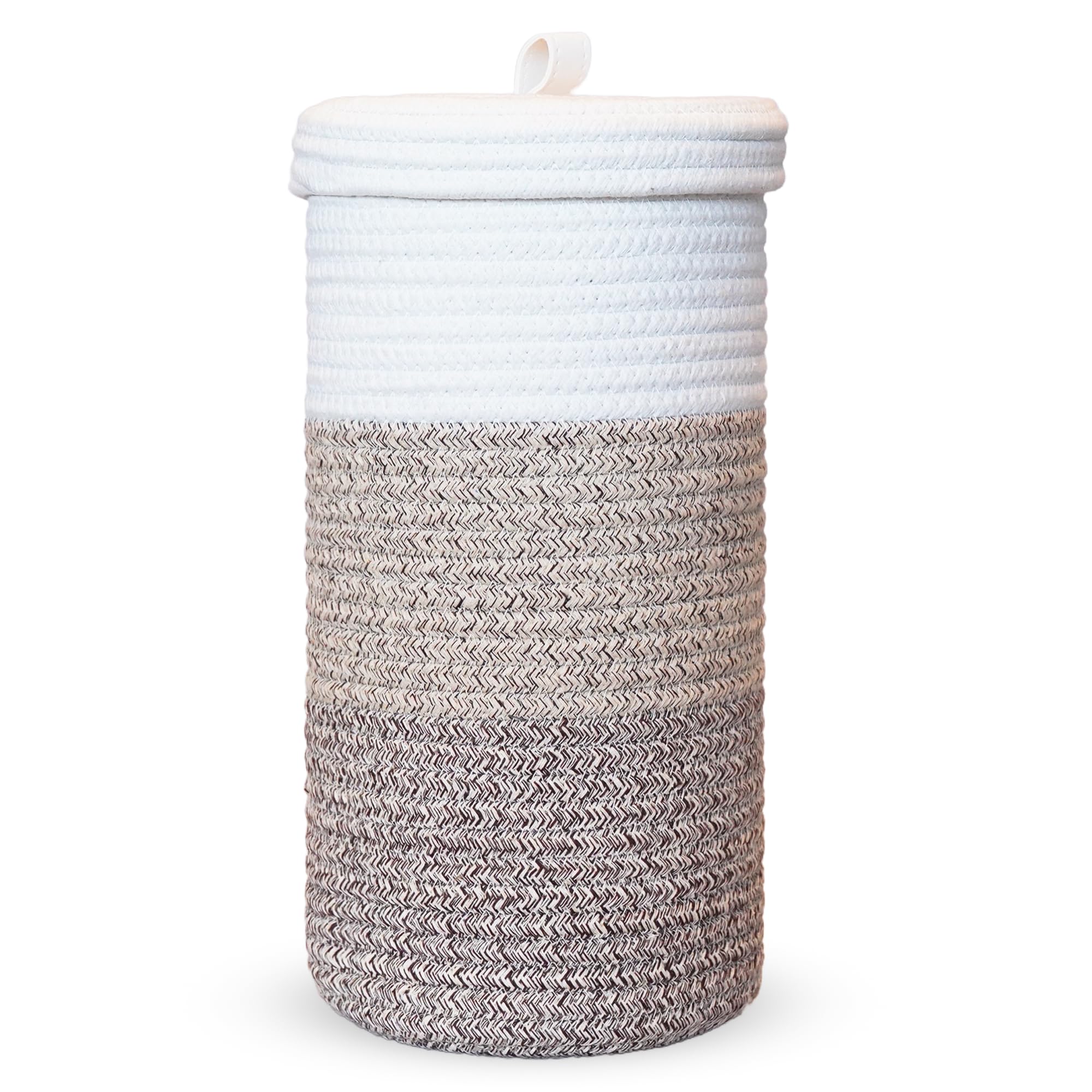 item picture handmade toilet paper holder basket woven toilet paper stand and storage basket with lid freestanding organizer for bathroom fits 3   35 56cm x 17 78cm for restroom guest bath rv bathroom decor toilet paper organizer