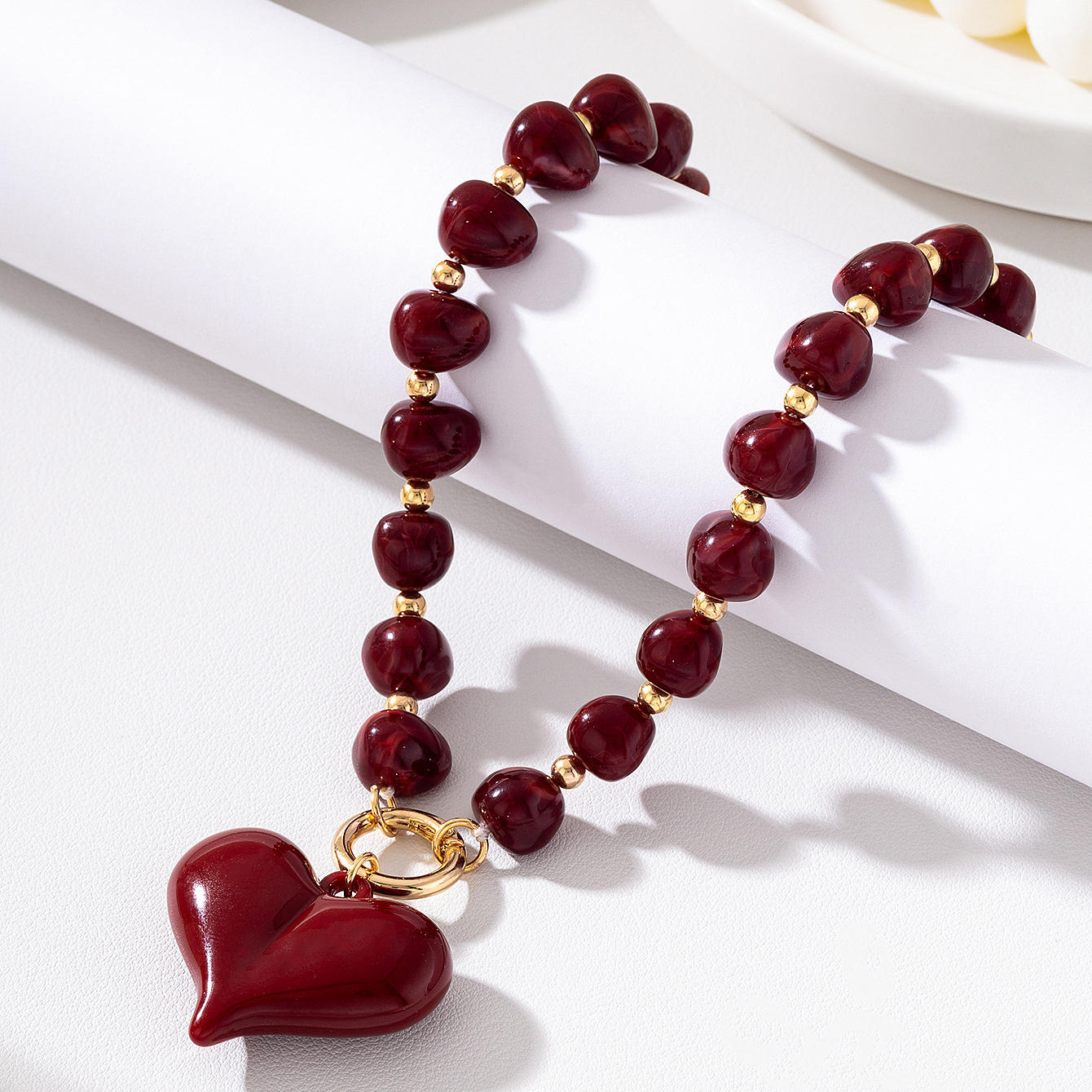 TEMU Collar de 1 pieza con cuentas de para mujer, adecuado para uso diario, un regalo para tu novia, joyería para de San Valentín. Diseño elegante y