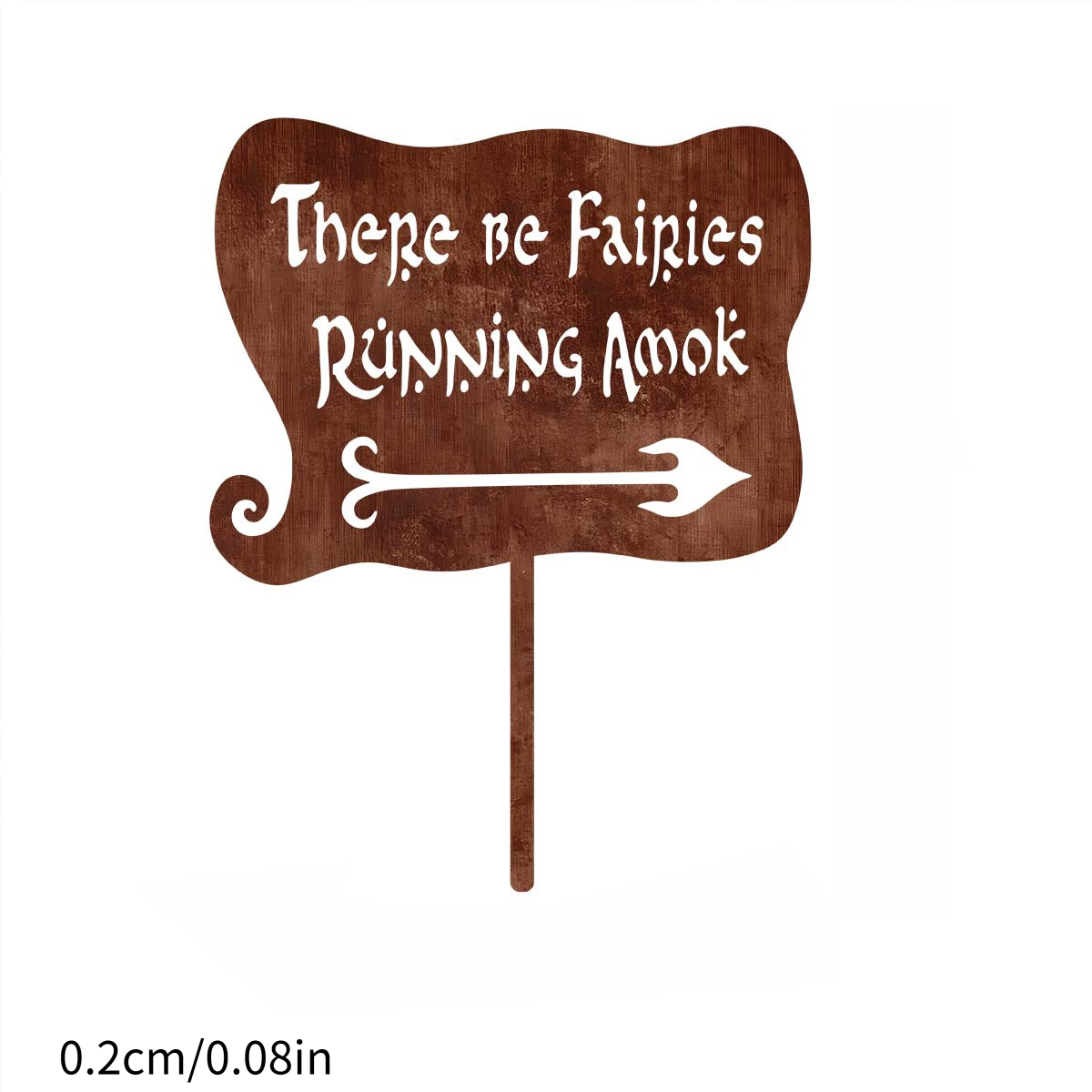 TEMU 2d Flat, [2d Flat] 1pc Of "running Fairy" Garden Acrylic Stake With A -rust Effect, An Outdoor Lawn And Garden Ornament, Easily Installed In