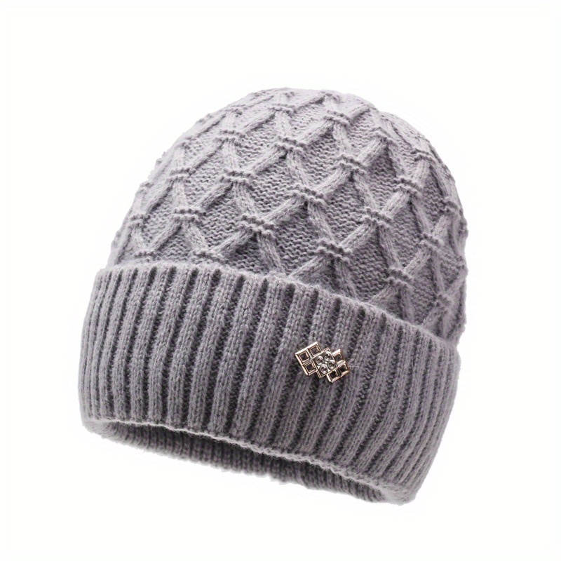 New Fashionable Hat For Middle-aged And Elderly Women, Thickened Fleece-lined Winter Warm Pullover Cap