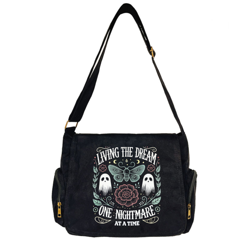 TEMU Bag Upgraded With New Fabric For Valentine's Day, Featuring A Vintage Large-capacity Flap Crossbody Tote With A Skull, , And . A Dream, 1