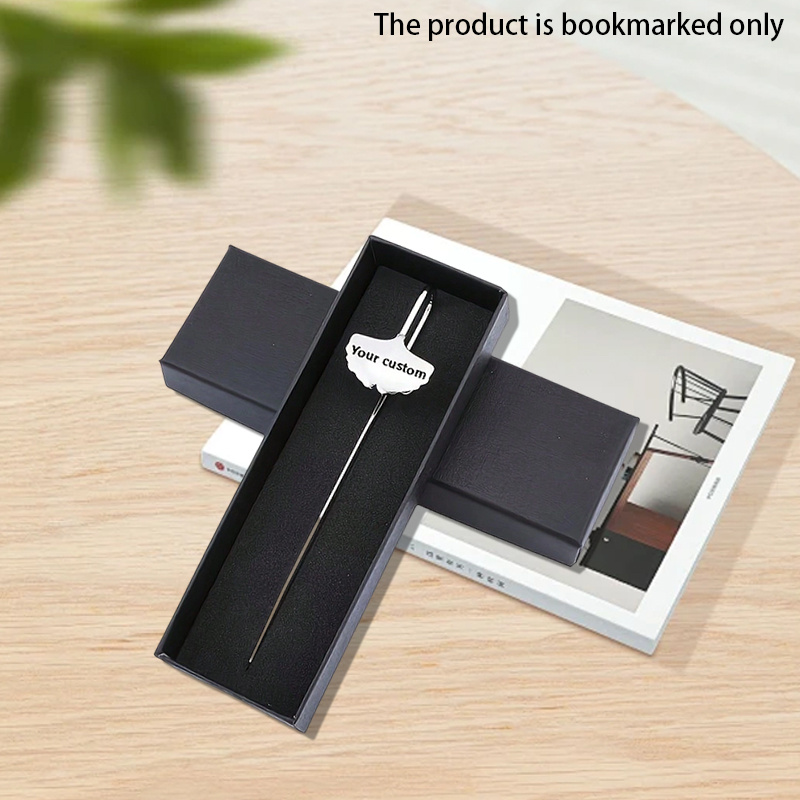 TEMU 1pc, Customizable Text Ginkgo Leaf Bookmark, With An Exquisitely Metallic Texture. Design Carries An Inherent Autumn , In Silvery And Golden