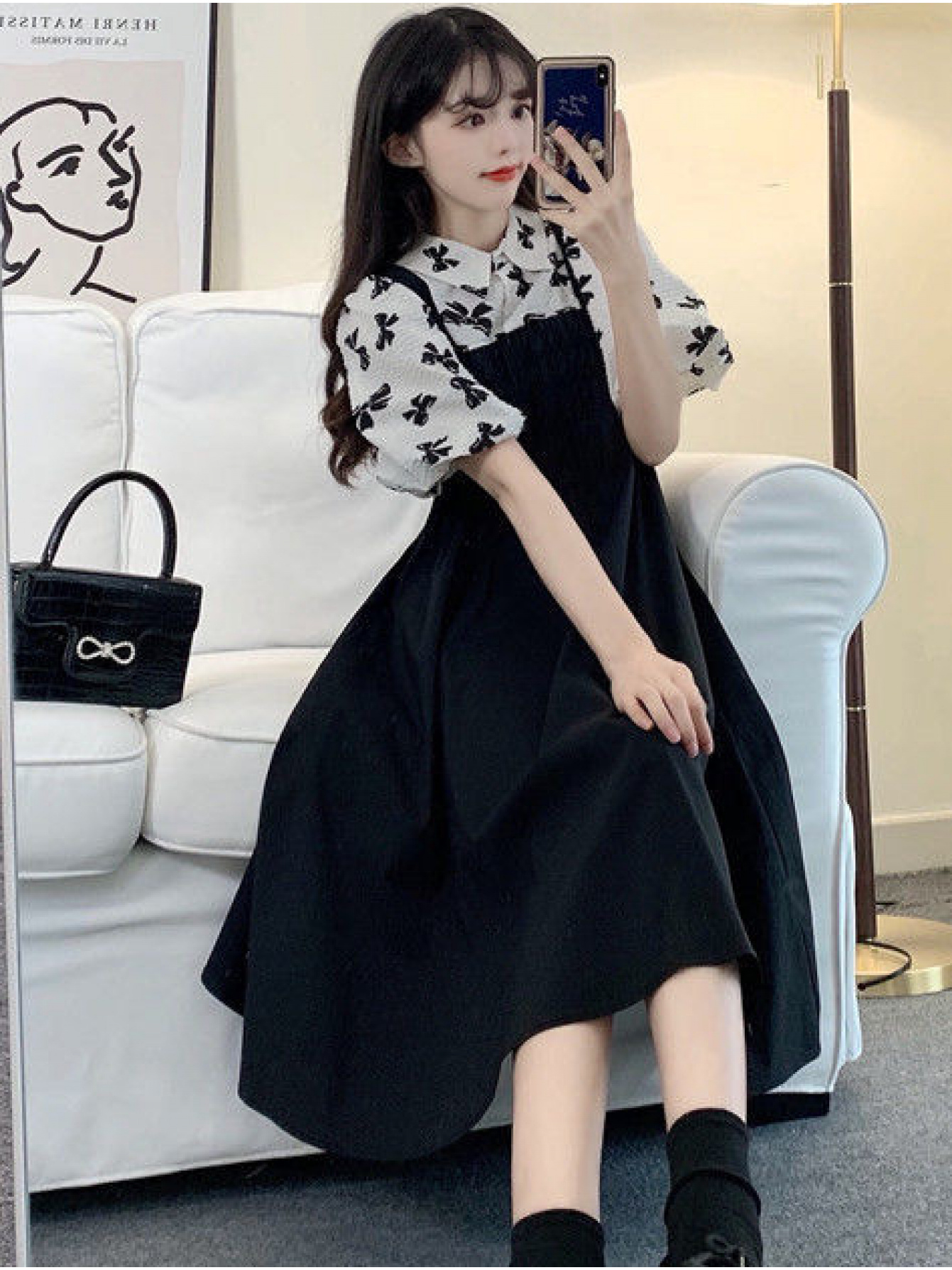 chic girls midi dress cute pattern Temu Germany