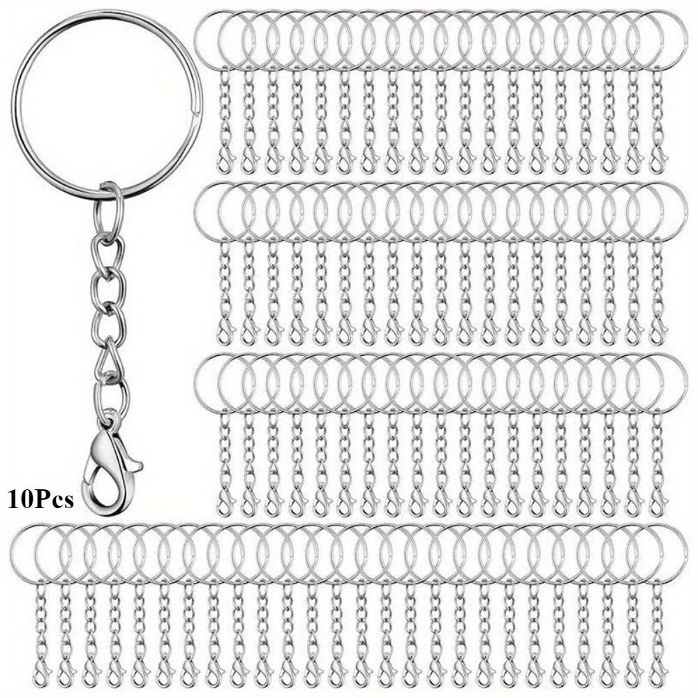 Image of 10pcs/ Bag25mm Aperture Keychain Diy Keychain Pendant Decoration Aperture Section Lobster Chain Combination Keychain Accessories