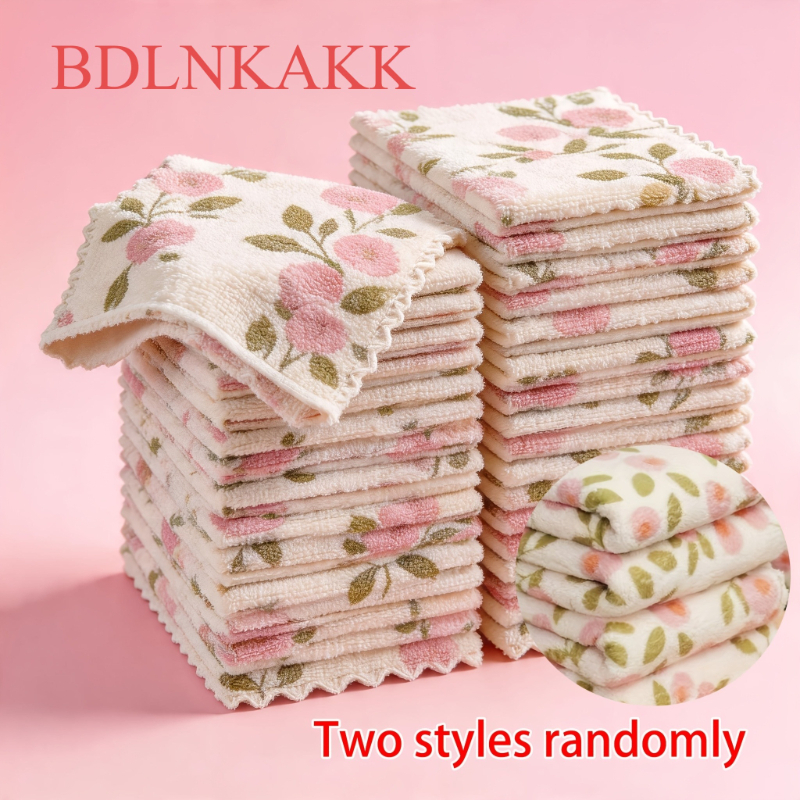 TEMU Bdlnkakk 15pcs Coral Fleece Cleaning Towels, Assorted Random Styles, Super Water Absorbent, Quick Dry & Soft Cloth, Reusable Wipes, Ideal For