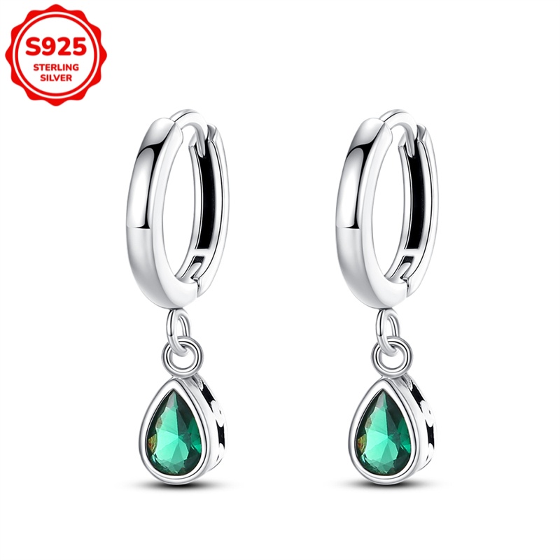 Elegant Green Earrings Made Of Hypoallergenic 925 Sterling Silver, A Perfect Gift For Her