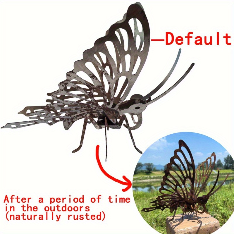 E-shop Metall Schmetterling Outdoor Deko Statue, Metall Insekten Hof Dekoration Ornamente für Retro Garten Dekoration Sind Geeignet für Outdoor