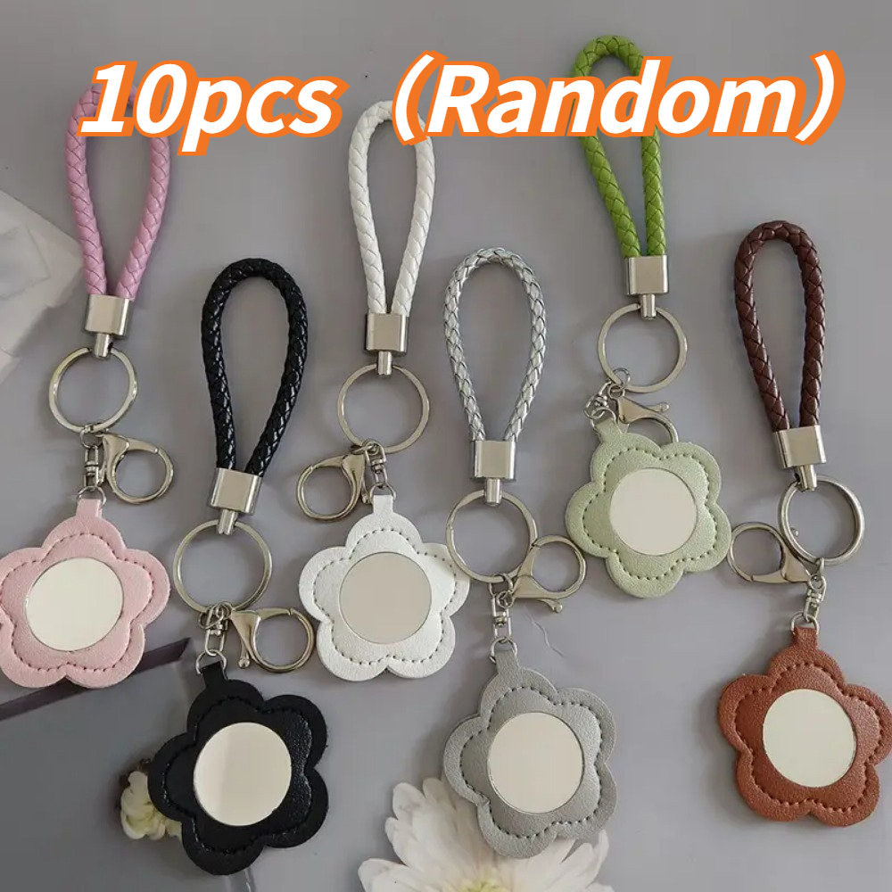 TEMU 10 portachiavi creativi a forma con mini specchietto compattissimo, ciondoli portatili per trucco da borsa con specchio, portachiavi in di