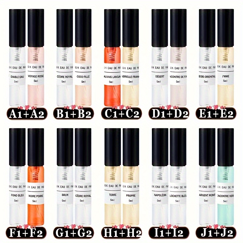 20pcs Women'S Perfume Gift Set, Men'S Perfume Set Mini Perfume, Travel Perfume, Long Lasting Fragrance, Floral Oriental Fruity Fougere Green Chypre Aromatic New Year Perfume Gift Must-Have Cheap Girly Items Unisex Perfume