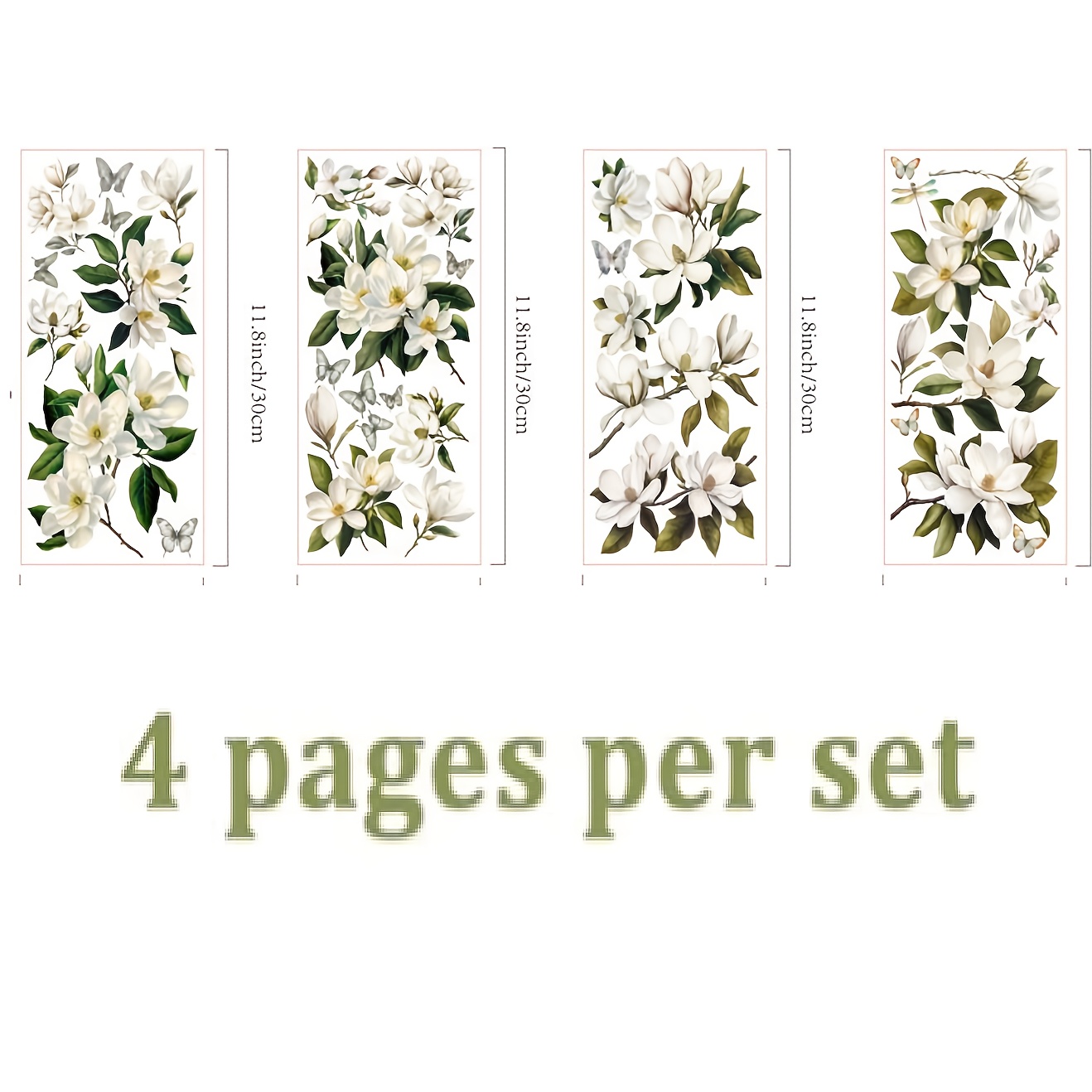 TEMU Transfer UV DTF 4 per artigianato e mobili a frizione con magnolia , 30,48*15,24 cm, adesivi transfer vintage per mobili adatti per mobili in