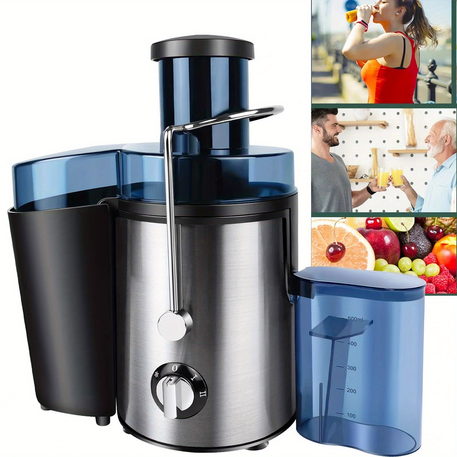 TEMU Centrifugal Juicer Machines, And Vegetable Juice Extractor, Centrifugal Juicers With 2 , Large 65mm Feed Chute Stainless Steel Compact Juicer