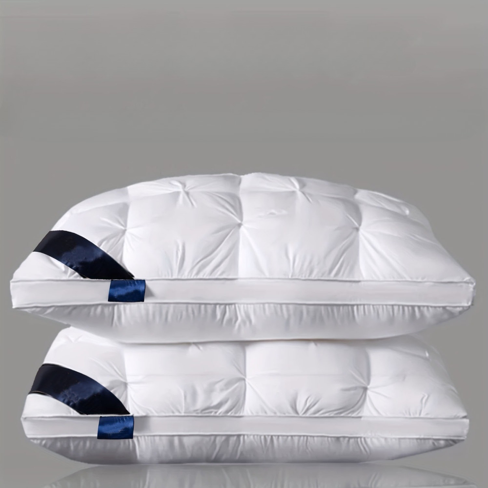 E-shop 2 Stück flauschige Kissen mit mittlerer Stützkraft, geeignet für Seiten-, Rücken- Bauchschläfer, Hotelserie, Vakuumverpackung für Rücken-,