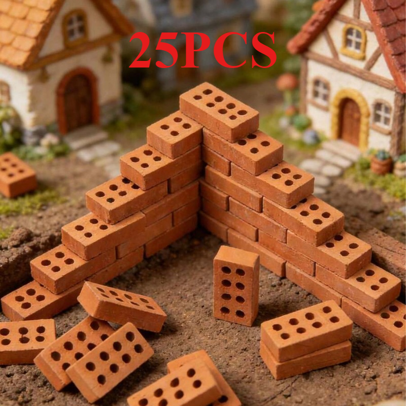 TEMU 25 piezas de micro para paisaje, mini modelos de ladrillo , mini de ladrillo, construcción de , de para adultos, adecuado para mini de pared, de