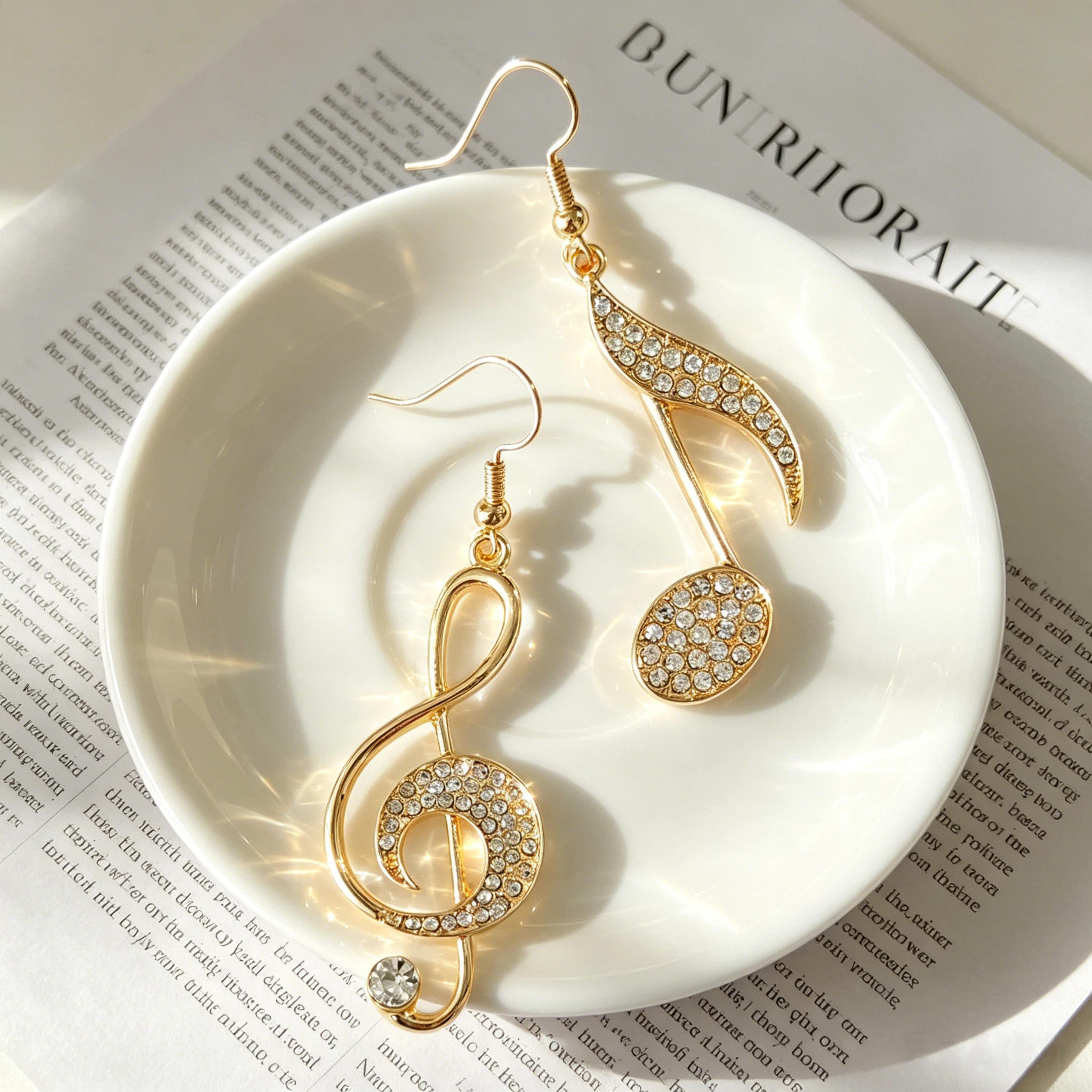 TEMU 1 Par de aretes musicales estilo nota, diseño casual y versátil para mujer, adecuados para fiestas, citas, vacaciones, y diversas ocasiones