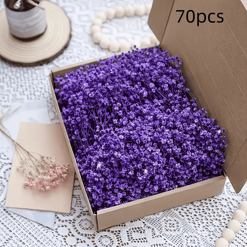 TEMU 70 pièces de fleurs artificielles courtes de 15 cm à branches courtes, ciel étoilé violet, ambiance de fête pour Halloween et Thanksgiving,
