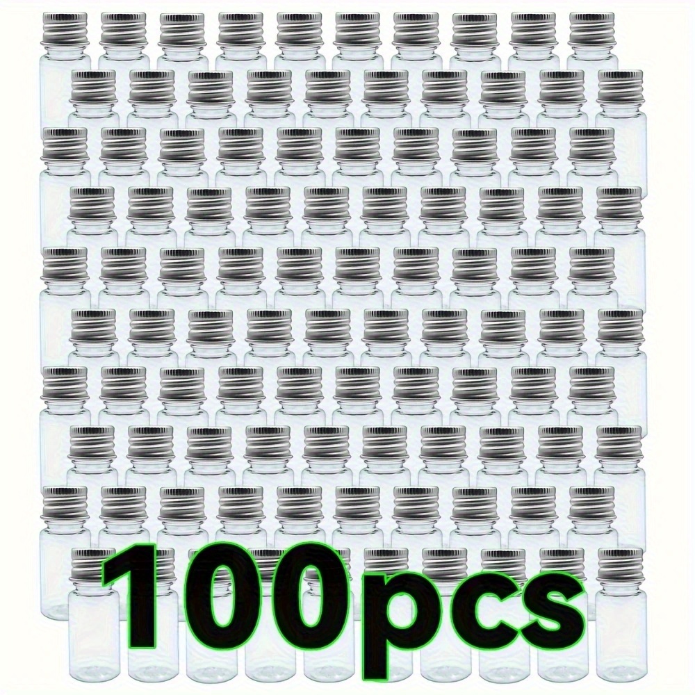 100-pack Clear Plastic Vials With Leak-proof Screw Caps - Reusable Pvc-free Storage Containers For Oil, Ink, Pigment & Art Crafts, , Hand Wash Only